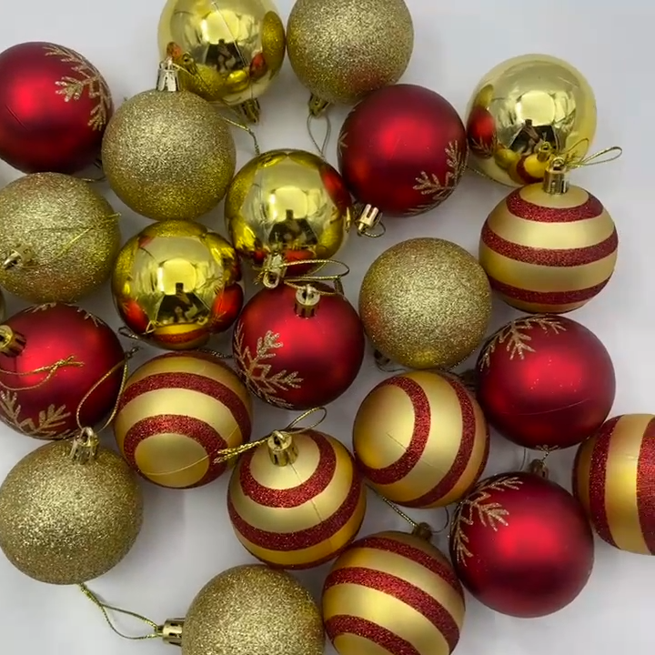 50pcs Classic Christmas Ornament Balls – 4cm Shatterproof Plastic Baubles for Tree & Holiday Decorations